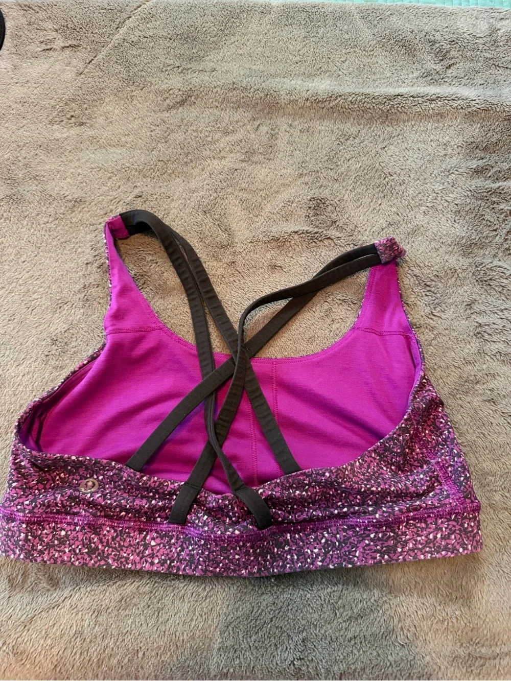 lululemon athletica Pink/Purple Speckled Crossback Sports Bra
